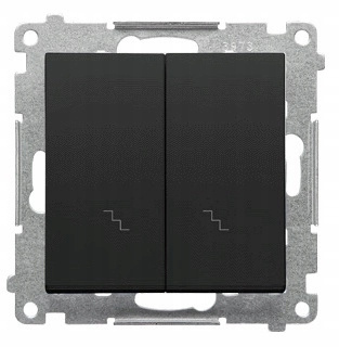 Simon 55 Włącznik Schodowy Podwójny Czarny MAT 10A