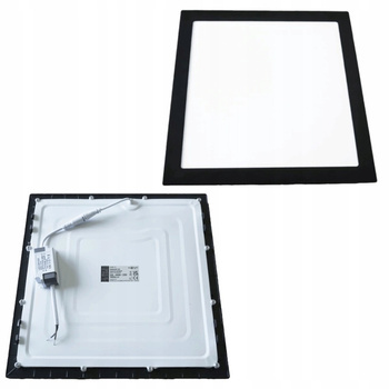 Oprawa LED Sufitowa +Zasilacz Kwadratowa Podtynkowa 24W Czarna 29,2x29,2cm