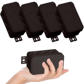 VIPLAST Puszka Natynkowa Hermetyczna Na Klik IP54 80x45x41 mm Czarna 5 Szt