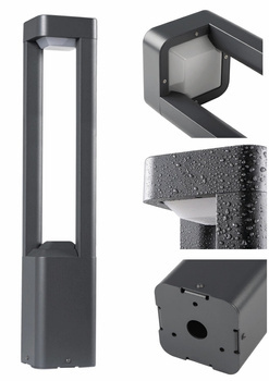 Słupek Ogrodowy Oświetleniowy Lampa Ogrodowa PEVO 50cm GX53 11W Grafitowy