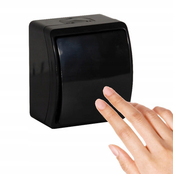 VIPLAST Włącznik Pojedynczy Łącznik Hermetyczny Natynkowy Do Światła Czarny