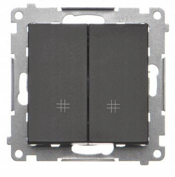 Simon 55 Łącznik Krzyżowy Podwójny Czarny Mat 10AX