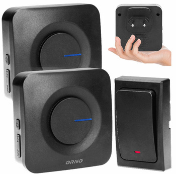 Bezprzewodowy Bezbateryjny Podwójny Dzwonek Do Drzwi Sieciowy Czarny