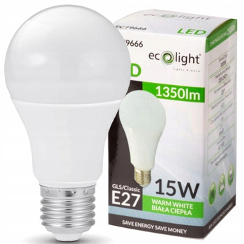 Żarówka LED ledowa klasyczna E27 15W Barwa Ciepła