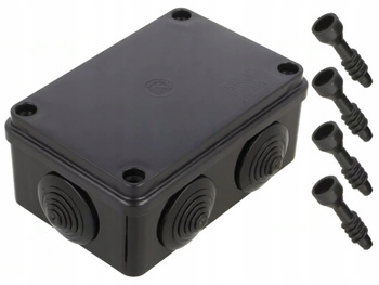 Puszka Instalacyjna Natynkowa 120x80x50 S-BOX 206C IP65 Czarna UV PAWBOL