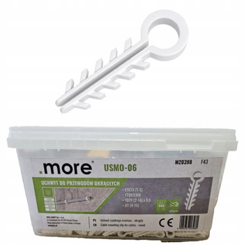 Uchwyt do Kabli Przewodów Okrągłych Ø6mm Wiaderko 900sztuk