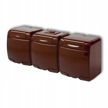 KARLIK JUNIOR Gniazdo hermetyczne x3 brąz 4GHE-3