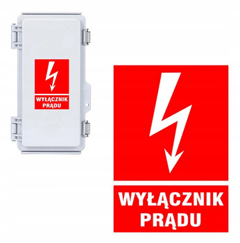 Tablica Samoprzylepna PVC Znak WYŁĄCZNIK PRĄDU