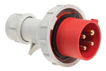 Wtyczka Siłowa Przenośna Czerwona 400V 16A 4P IP67