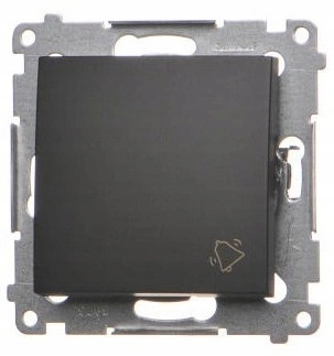 SIMON 54 Przycisk Pojedynczy Zwierny Dzwonkowy Podtynkowy CZARNY MAT