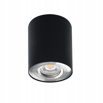 Lampa Sufitowa LED Tuba Oprawa Punktowa BORD GU10 Czarno Srebrna Kanlux