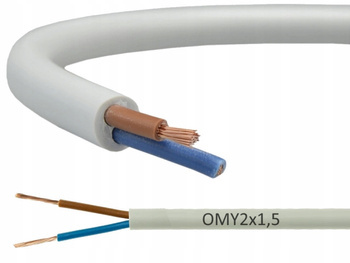 Przewód OMY 2x1,5 linka elastyczna 300V BIAŁA