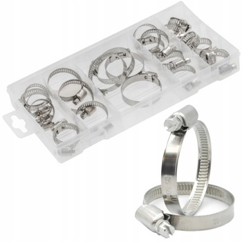 Hoegert Zestaw Obejm Ślimakowych Opaski Zaciskowe Stalowe Obejmy 40 szt.