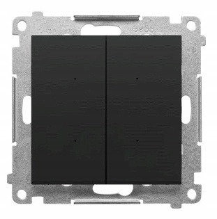 Simon 55 Łącznik/Przycisk Roletowy Podwójny Czarny