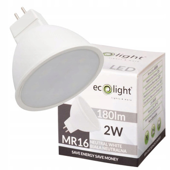 Żarówka LED Reflektorek Gwint MR16 2W=20W 12V 4000K Neutralna