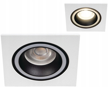 Oczko Sufitowe Pierścień Dekoracyjny GU10 10W Feline Kwadrat Czarno-Biały