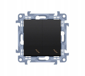 SIMON 10 Łącznik podwójny schodowy Czarny