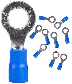 Końcówka Oczkowa Izolowana Kablowa Miedziana 2,5 mm2 M6 10 szt. Niebieska