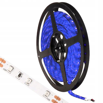 Taśma LED Pasek 5m 24W 12V Niebieska Ściemnialna do Podświetlenia Mebli