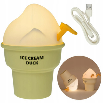 Lampka Nocna dla Dzieci Kaczuszka Żółta Silikonowa +Kabel USB Dotykowa 1W