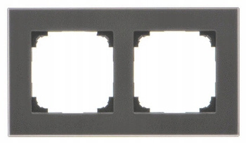 Simon 55 Ramka Podwójna 2-Krotna Szklana Szkło Mrożone Czarne Nature