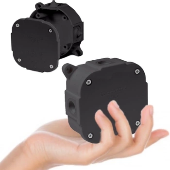 VIPLAST Puszka Natynkowa Hermetyczna Na wkręty 88x88x40 mm Czarna IP44 1szt