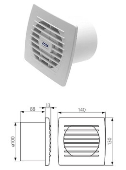 Wentylator Ścienny fi 100 KANLUX 70938 Czasówka