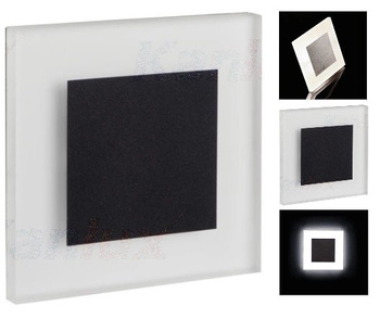 Oprawa Schodowa LED Dekoracyjna 0,8W 12V Biała Ciepła APUS Czarny KANLUX