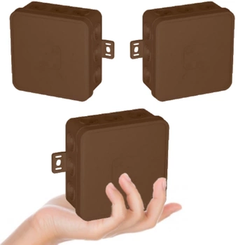 VIPLAST Puszka Natynkowa Hermetyczna Na Klik IP54 85x85x41mm Brązowa 3szt