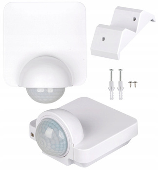 Kanlux Zewnętrzny Czujnik Ruchu PIR LED Ścienny SENSQUARE-W 1200W Biały