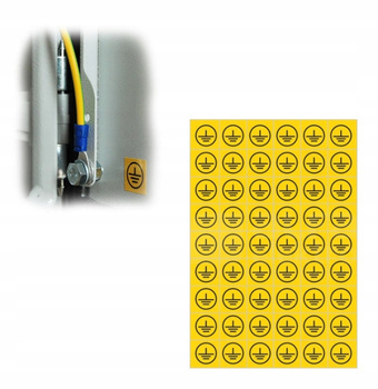 Znacznik Samoprzylepny UZIEMIENIE Naklejka 54 Szt.