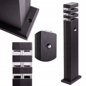 Lampa Ogrodowa Zewnętrzna Czujnik Ruchu LED Stojąca 60cm IP44