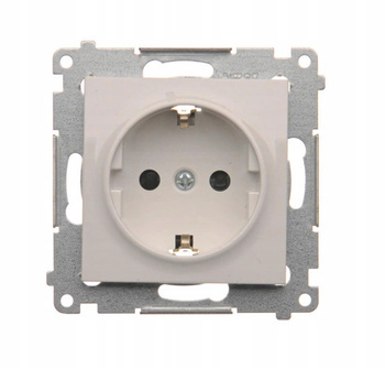 SIMON 54 Gniazdo Pojedyncze z Uziemieniem Schuko Przesłony Torów Biały