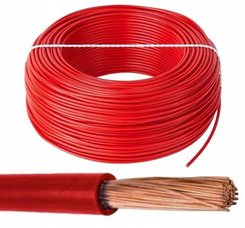 Przewód Kabel z linką giętką LgY 1x0,75mm 300/500V Czerwony 1m