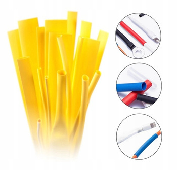 Rurka Termokurczliwa Koszulka 1,6-0,8 Żółta 1M