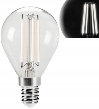 Kanlux Żarówka LED Kulka Ozdobna Biały Filament 4,5W=40W E14 Biała Ciepła
