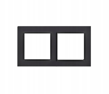 SIMON 10 Ramka Podwójna 2-Krotna Uniwersalna Poziom i Pion Czarna Mat