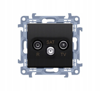 SIMON 10 Gniazdo antenowe R-TV-SAT końcowe CZARNE