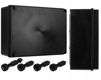 Puszka Instalacyjna Natynkowa Hermetyczna Czarna UV IP65 240x190x90