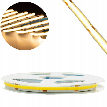 Taśma LED COB Pasek 5m 50W 12V Ciepłe Jednolite Podświetlenie LED Do TV