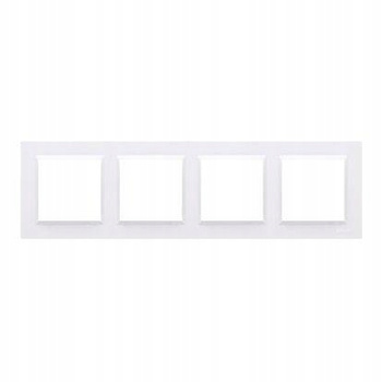 SIMON 10 Ramka Poczwórna 4-Krotna Uniwersalna Pion Poziom BIAŁA