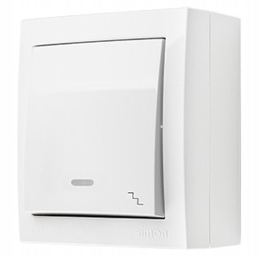 SIMON AquaClick Włącznik Schodowy 1x Podświetlany