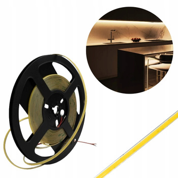 Taśma LED COB Rolka 5metrów 3000K Ciepłe Światło Podświetlenie Sufitu 7W/m