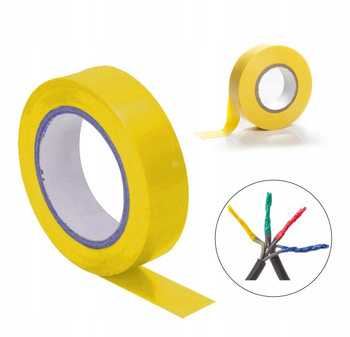 Taśma Izolacyjna Mocna Izolacja Żółta 19 mm 20M