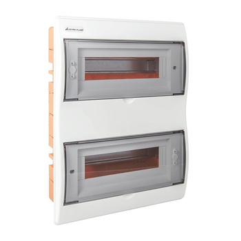 Rozdzielnica Podtynkowa Skrzynka z drzwiczkami Klapkami Biała 2x12 RP24 ABS