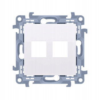 Simon 10 Pokrywa Podwójna Płaska Gniazd Teleinformatyczna Biała