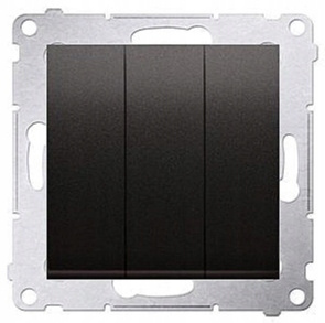 KONTAKT SIMON 54 Przycisk Potrójny 3x CZARNY MAT