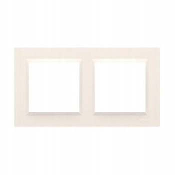 SIMON 10 Ramka Podwójna 2-krotna Uniwersalna Pion Poziom KREMOWA