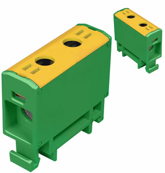 Złączka Szynowa Przelotowa 2-Przewodowa 2,5-16 mm2 Żółto-Zielona