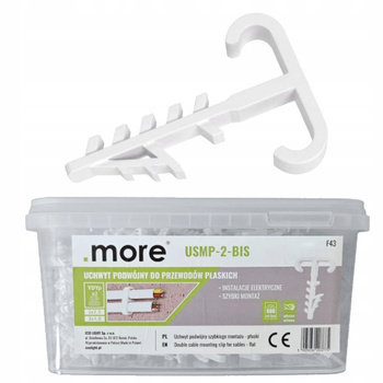 Wiaderko uchwytów podwójnych USMP-2-BIS do Szybkiego Montażu Przewodów Płaskich YDYp 2x2,5 i 3x1,0 500 sztuk